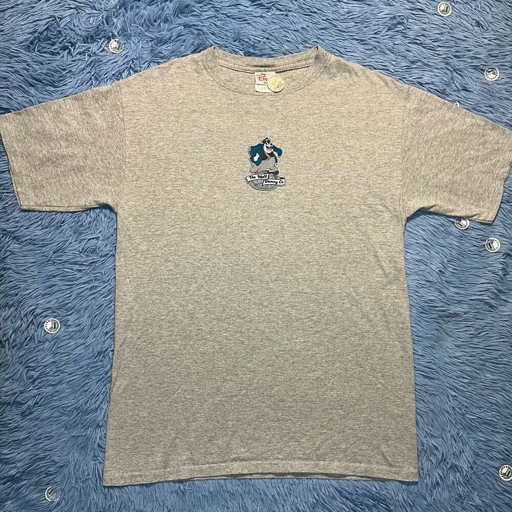 The Walt Disney Store Y2K Goofy Pig Leg Pete Graphic Gray Shirt Mens Medium